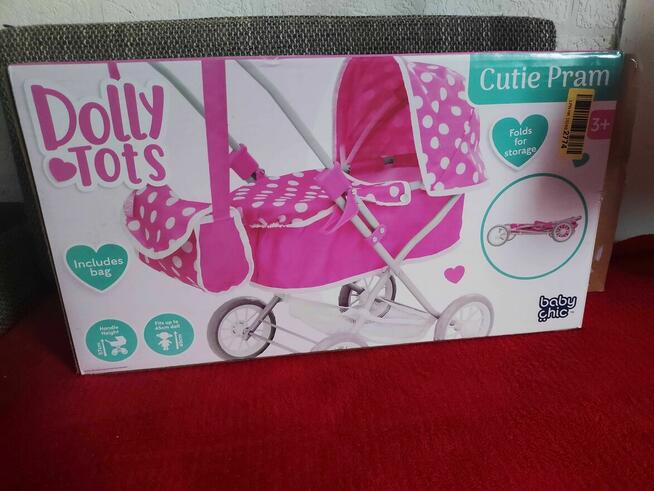 Wózek dziecięcy do Lalek Lalki różowy z torba dla Dziecka