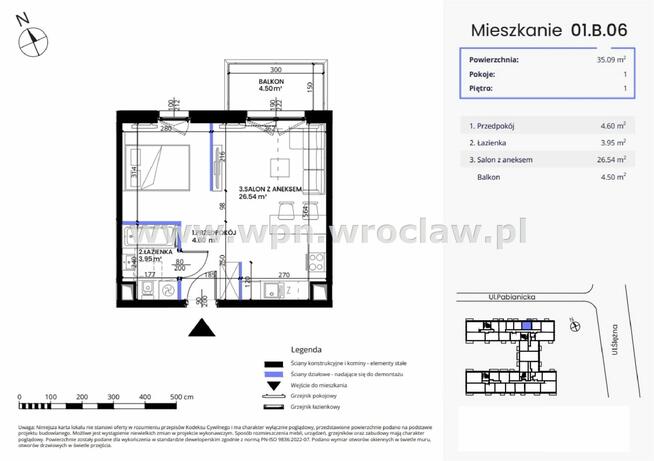 Mieszkanie Wrocław Krzyki, boczna Ślężnej