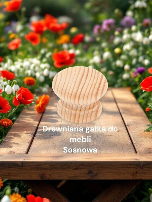 Drewniana gałka sosnowa meblowa