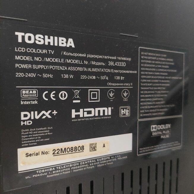 Tv Toshiba 39 cali