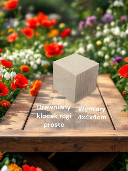 Kostka kostki klocki drewniane 4cm gadżet reklamowy