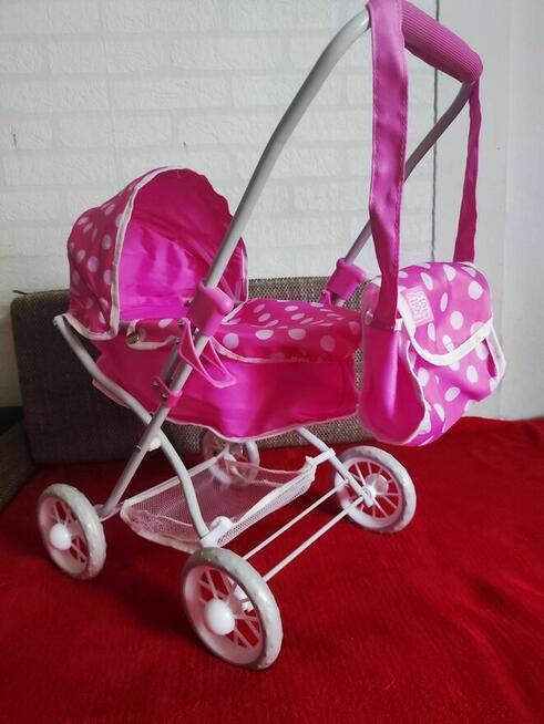 Wózek dziecięcy do Lalek Lalki różowy z torba dla Dziecka