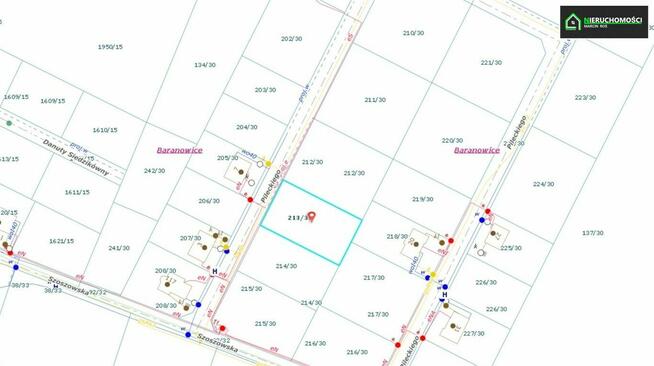 Żory Baranowice, działka z dr.dojazdową i dostępem domediów