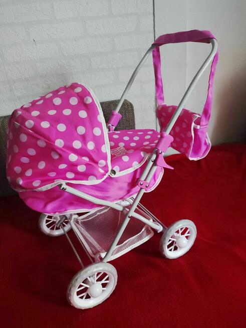 Wózek dziecięcy do Lalek Lalki różowy z torba dla Dziecka