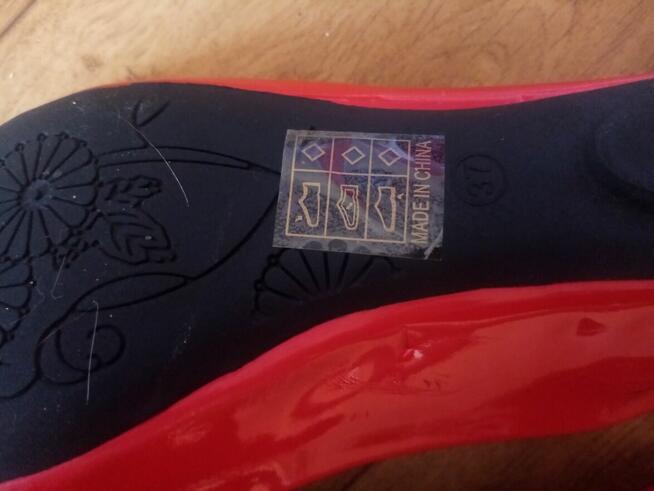 Czerwone damskie baleriny