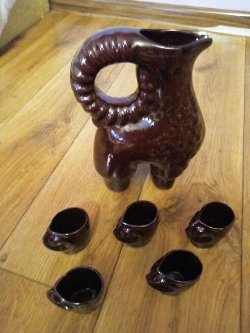 Zestaw ceramiczny karafka oraz kieliszki