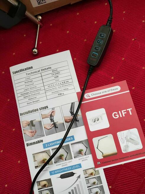 Lampka Kreślarska Szkolna Biurkowa Biurko Lampa Stołowa LED