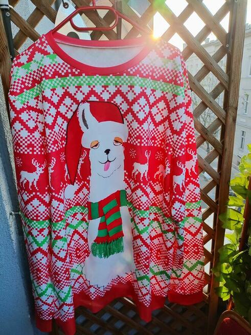 Sweter świąteczny Czerwony Bluza na Boże Narodzenie Święta