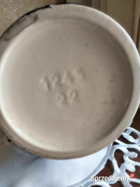 Wazon ceramika , szkliwienie naciekowe - unikat - pozłacany