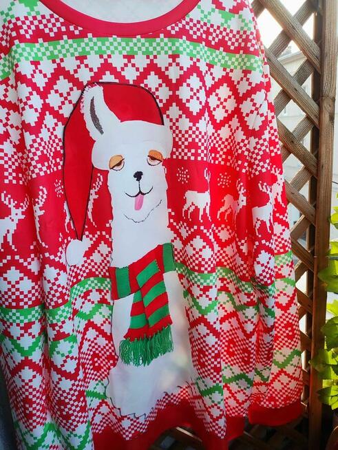 Sweter świąteczny Czerwony Bluza na Boże Narodzenie Święta