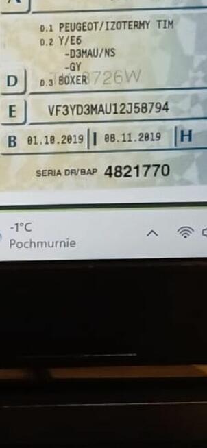 Peugeot boxer 10-paletowy z 2019 z