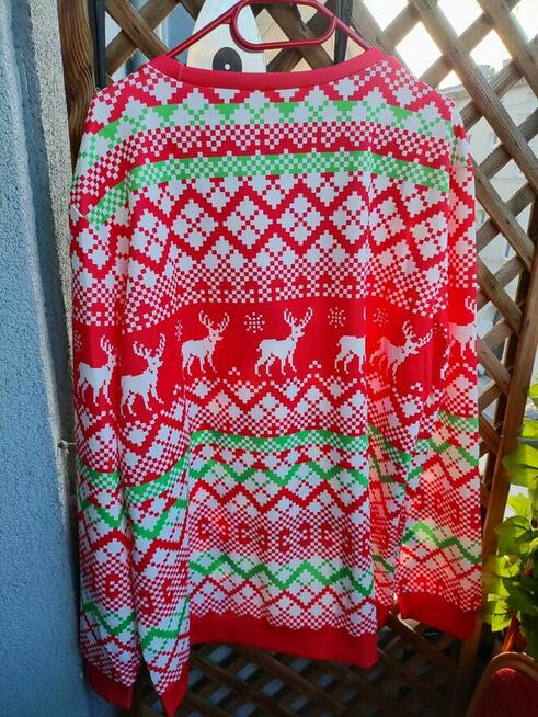 Sweter świąteczny Czerwony Bluza na Boże Narodzenie Święta