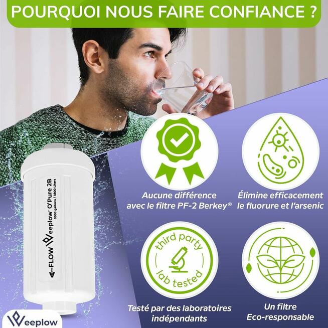 Weeplow OPure 2B filtry antyfluorowe do wody 2 sztuki