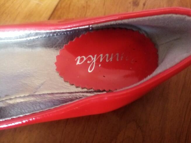 Czerwone damskie baleriny