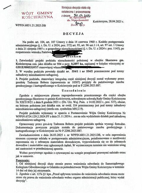 Sprzedam działkę budowlaną w Skorzewie