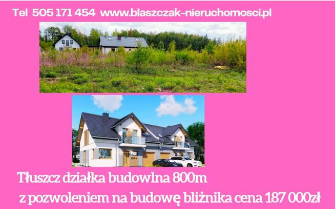 Działka budowlana 800m Tłuszcz
