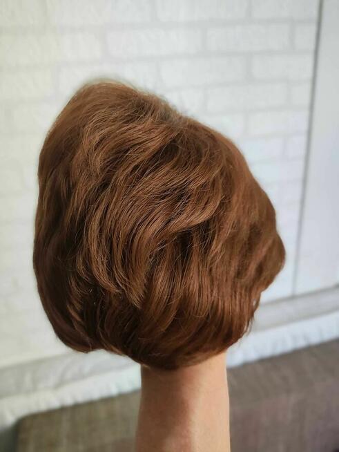 Peruka Krótkie Włosy Damska dla Kobiet Włosy krótkie brąz nowa