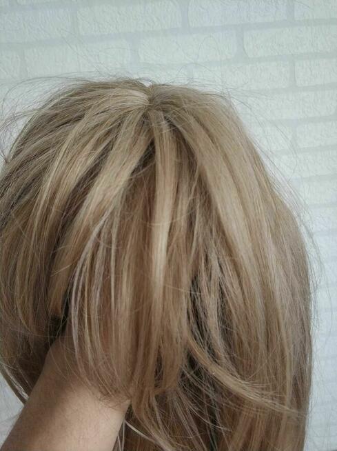 Peruka Jasny Blond włosy krótkie damskie 1 1 włosy z grzywką