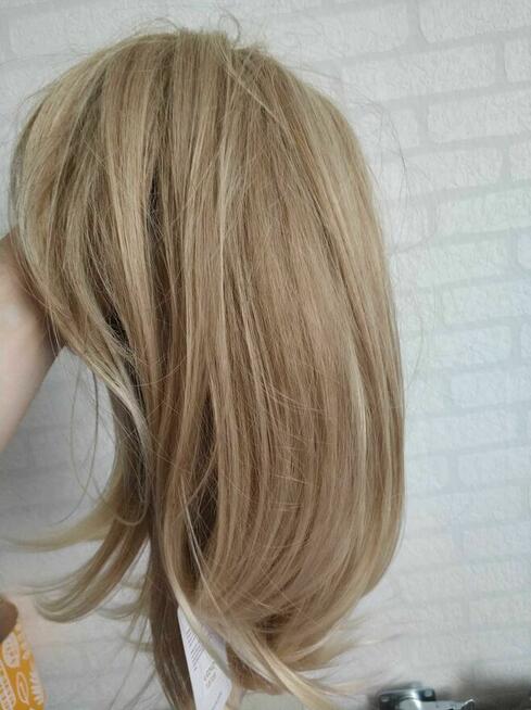 Peruka Jasny Blond włosy krótkie damskie 1 1 włosy z grzywką
