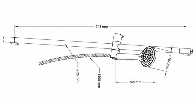 Zestaw prysznicowy natynkowy Omnires YOSEMITE-SCR