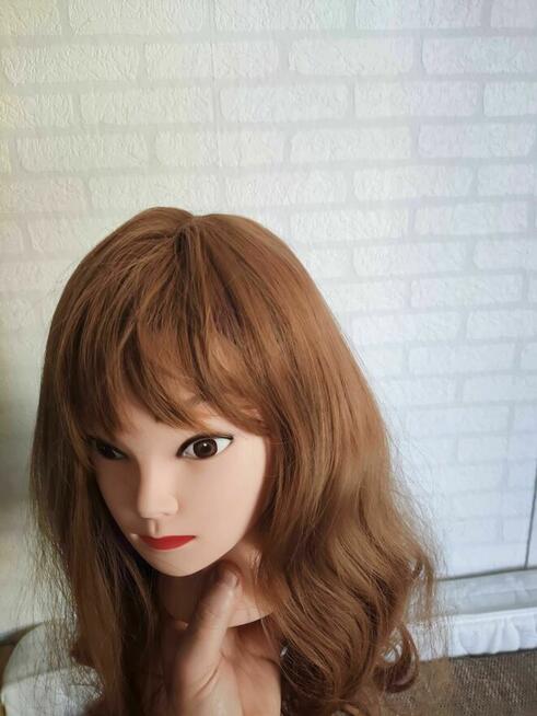 Peruka Damska blond grzywką Ombre długie kręcone włosy 3 0