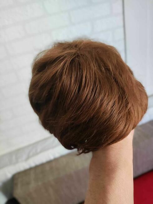 Peruka Krótkie Włosy Damska dla Kobiet Włosy krótkie brąz nowa