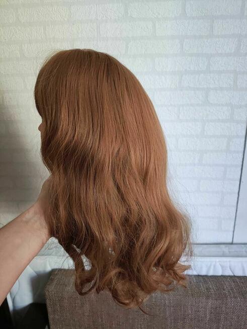Peruka Damska blond grzywką Ombre długie kręcone włosy 3 0