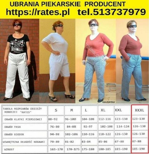 Spodnie piekarskie zaopatrzenie piekarni Wieliczce 513737979