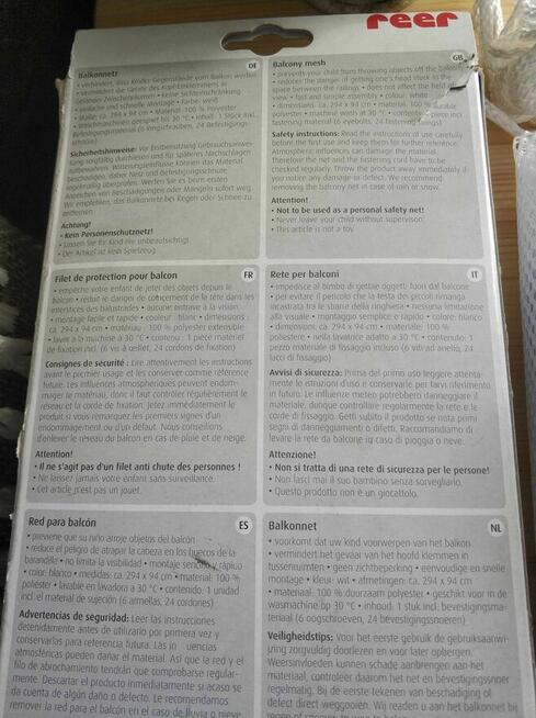 Siatka Ochronna na Balkon Balustrade Taras Osłona biała