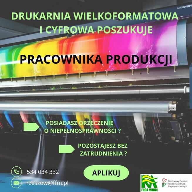Pracownik produkcji w drukarni (z orzeczeniem)