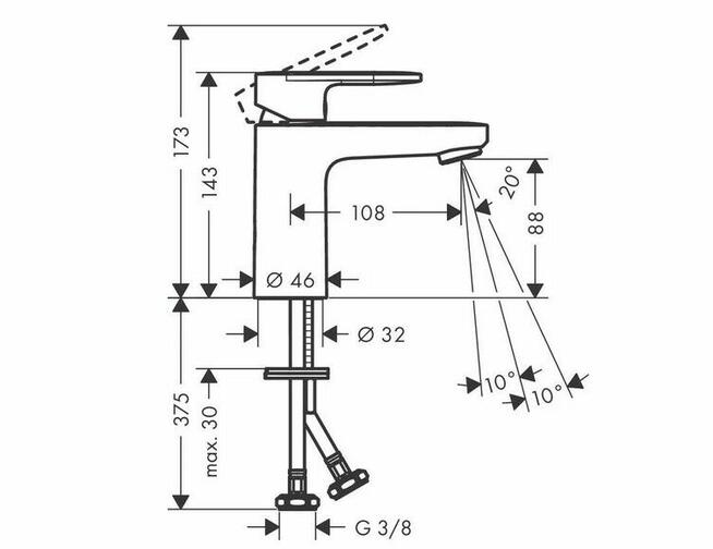 Bateria umywalkowa Hansgrohe Vernis Blend CHROM