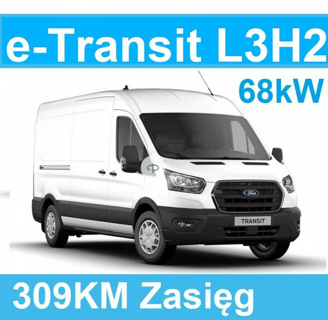 184KM e-Transit 68kW L3 VAN 3 -os. Drzwi 270st.  Kamera 3833zł