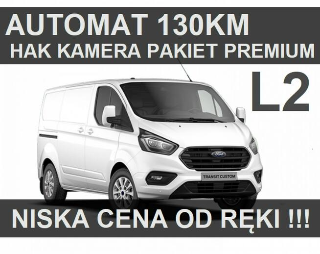 Ford Transit Custom Automat 130KM Kamera Pakiet Premium Hak Dostępny od ręki 1993zł