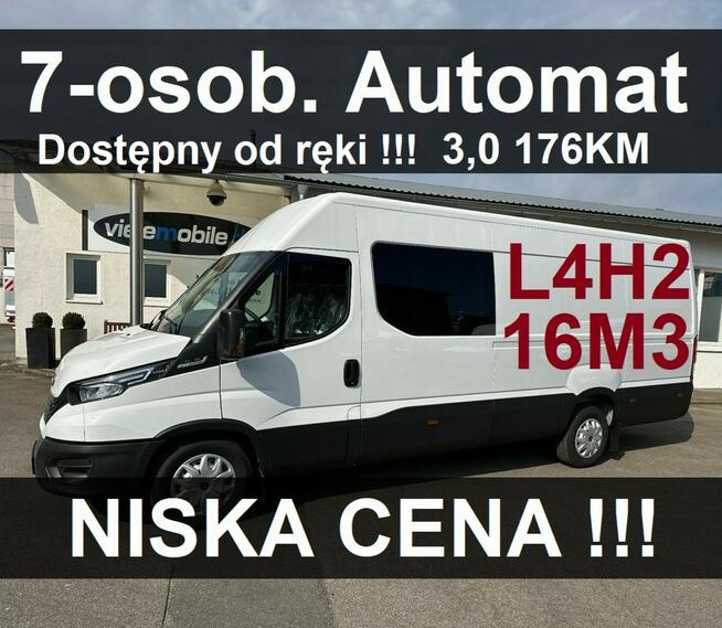Iveco Daily 35S18 H 16m3 L4H2 Brygadowy 7-osob. Automat Kamera 176KM Od ręki 2846zł