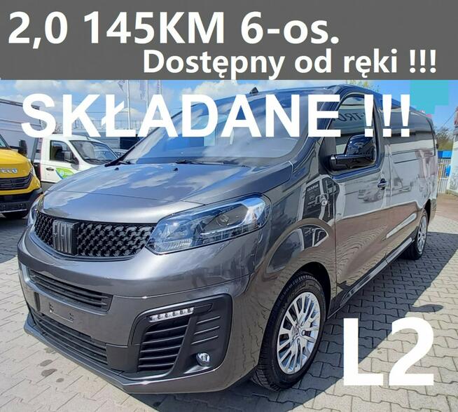 Fiat Scudo L2 Maxi 2,0 145KM Kamera Tempomat 6-osob Składane Od ręki 1627zł