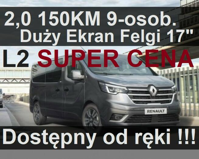 Renault Trafic L2 150KM 2,0  Klima tył  Full Led DużyEkran Kamera Ciemne szyby 2218zł