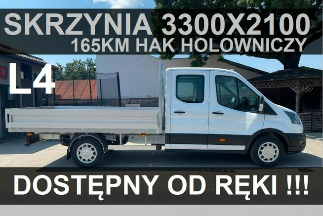 Ford Transit Skrzynia 3300 X 2100 165KM Hak. 7-os. Podwójna kabina od ręki 1783zł