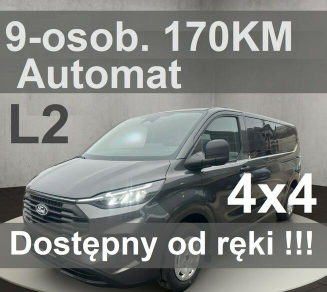 Ford Transit Custom Nowy 9-os.  4X4  L2 Trend 170KM Kamera Full Led od ręki 2390 zł