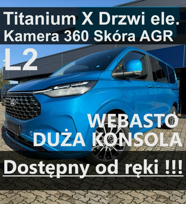 Ford Tourneo Custom L2 170KM Titanium X Elektr. Drzwi Kamera 360st. Webasto - 3400 zł