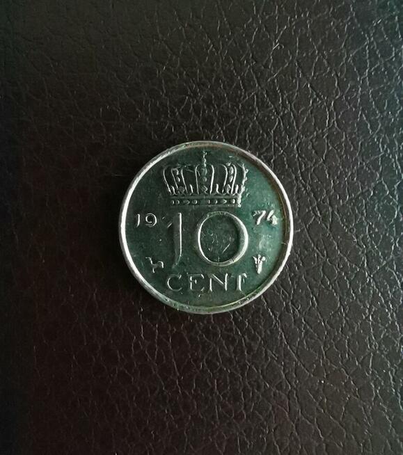 Moneta 10 centów, Holandia 1974 r.