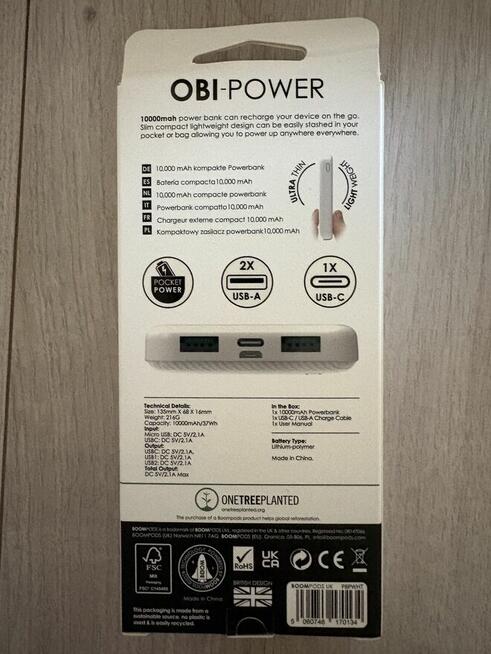 Powerbank Boompods OBI-Power 10 000 mAh