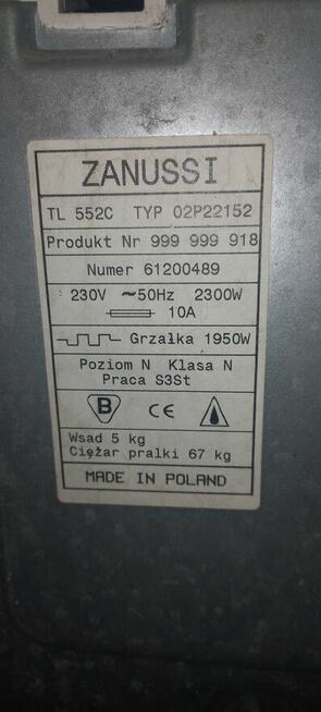 pralka Zanussi TL 552 C na czesci
