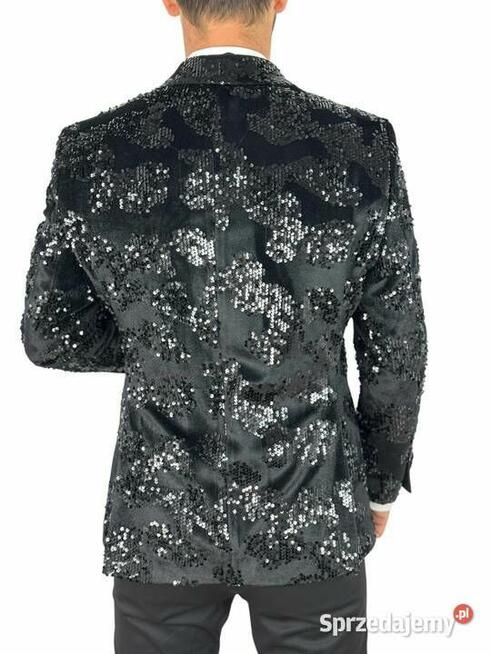 GIOVANNI PERA Garnitur GR1 czarny, sceniczny, cekiny, ślubny
