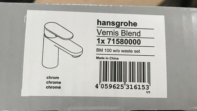 Bateria umywalkowa Hansgrohe Vernis Blend CHROM