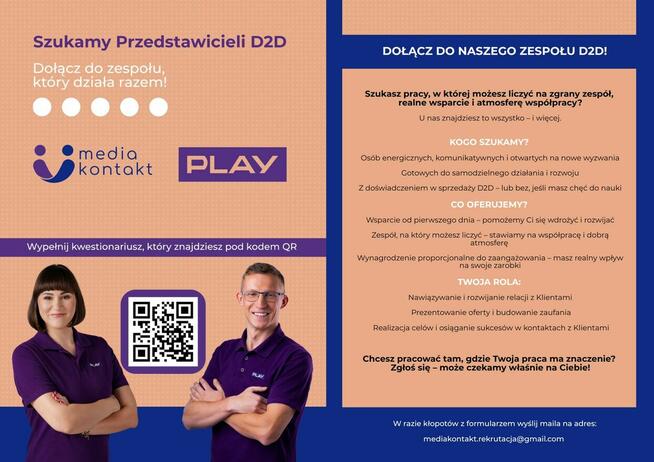 Dołącz do zespołu sprzedaży D2D