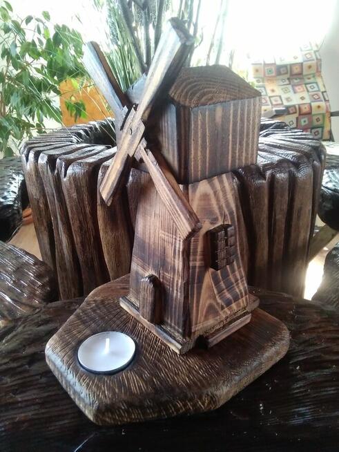 Świecznik drewniany
