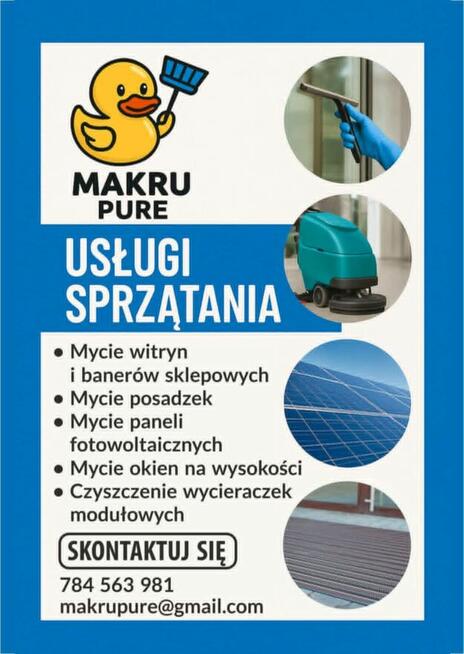 Mycie witryn, szyldów, banerów, posadzek i wiele więcej.
