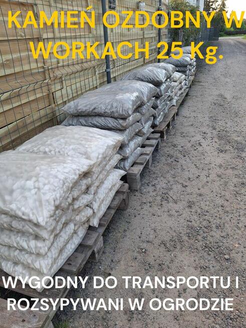 Kamień ogrodowy, ziemia,piasek, żwir w workach 25kg.ELIZÓWKA