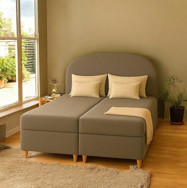 HOTELOWE łóżko kontynentalne tapicerowane MATERAC POJEMNIK