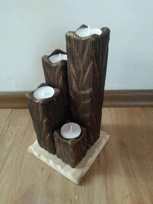 Świecznik drewniany
